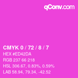 カラーコード: CMYK 0 / 72 / 8 / 7 | qconv.com