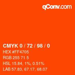 Color code: CMYK 0 / 72 / 98 / 0 | qconv.com