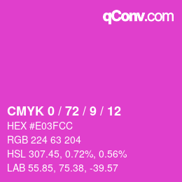 Color code: CMYK 0 / 72 / 9 / 12 | qconv.com