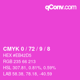 Color code: CMYK 0 / 72 / 9 / 8 | qconv.com