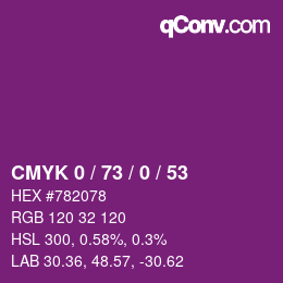 Color code: CMYK 0 / 73 / 0 / 53 | qconv.com