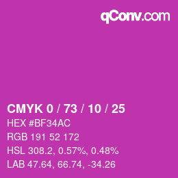 Color code: CMYK 0 / 73 / 10 / 25 | qconv.com