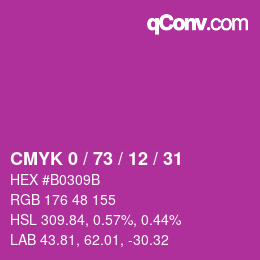 Color code: CMYK 0 / 73 / 12 / 31 | qconv.com