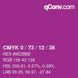 颜色代码: CMYK 0 / 73 / 12 / 38 | qconv.com