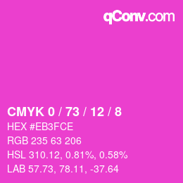 Color code: CMYK 0 / 73 / 12 / 8 | qconv.com