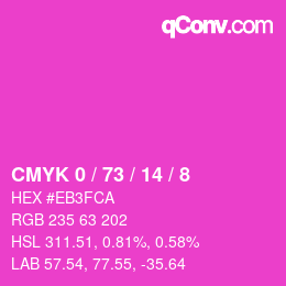 Color code: CMYK 0 / 73 / 14 / 8 | qconv.com