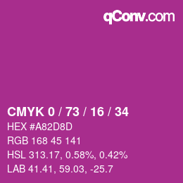 Color code: CMYK 0 / 73 / 16 / 34 | qconv.com