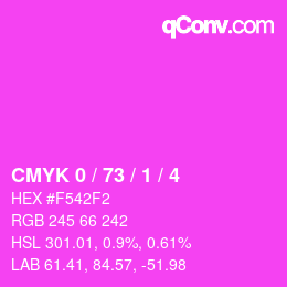 カラーコード: CMYK 0 / 73 / 1 / 4 | qconv.com