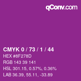 Color code: CMYK 0 / 73 / 1 / 44 | qconv.com