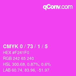 カラーコード: CMYK 0 / 73 / 1 / 5 | qconv.com
