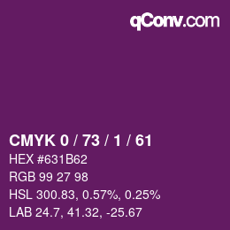 颜色代码: CMYK 0 / 73 / 1 / 61 | qconv.com