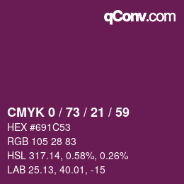 颜色代码: CMYK 0 / 73 / 21 / 59 | qconv.com
