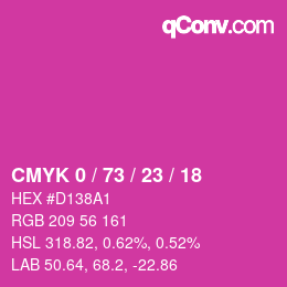 Color code: CMYK 0 / 73 / 23 / 18 | qconv.com