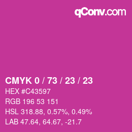 Color code: CMYK 0 / 73 / 23 / 23 | qconv.com
