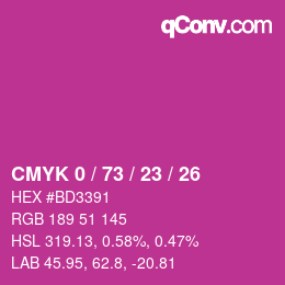 Color code: CMYK 0 / 73 / 23 / 26 | qconv.com