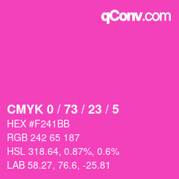 Color code: CMYK 0 / 73 / 23 / 5 | qconv.com