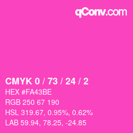 Color code: CMYK 0 / 73 / 24 / 2 | qconv.com