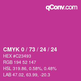 颜色代码: CMYK 0 / 73 / 24 / 24 | qconv.com