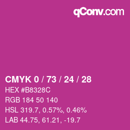 Color code: CMYK 0 / 73 / 24 / 28 | qconv.com