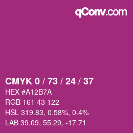 カラーコード: CMYK 0 / 73 / 24 / 37 | qconv.com