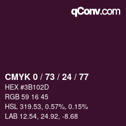 Color code: CMYK 0 / 73 / 24 / 77 | qconv.com