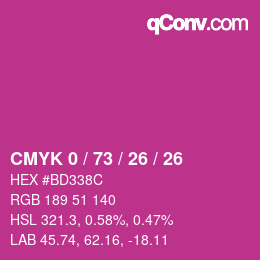 Color code: CMYK 0 / 73 / 26 / 26 | qconv.com