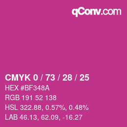 Color code: CMYK 0 / 73 / 28 / 25 | qconv.com
