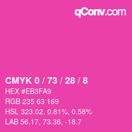 Color code: CMYK 0 / 73 / 28 / 8 | qconv.com