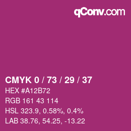 Color code: CMYK 0 / 73 / 29 / 37 | qconv.com