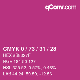 Color code: CMYK 0 / 73 / 31 / 28 | qconv.com