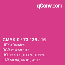 颜色代码: CMYK 0 / 73 / 36 / 16 | qconv.com