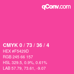 Farbcode: CMYK 0 / 73 / 36 / 4 | qconv.com