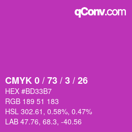 Color code: CMYK 0 / 73 / 3 / 26 | qconv.com