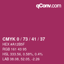 カラーコード: CMYK 0 / 73 / 41 / 37 | qconv.com