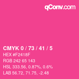 Color code: CMYK 0 / 73 / 41 / 5 | qconv.com