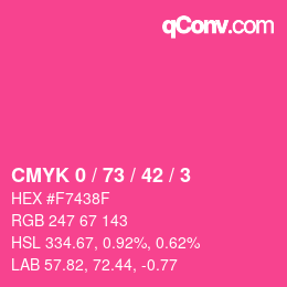 Color code: CMYK 0 / 73 / 42 / 3 | qconv.com