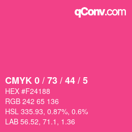 Color code: CMYK 0 / 73 / 44 / 5 | qconv.com