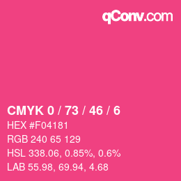 颜色代码: CMYK 0 / 73 / 46 / 6 | qconv.com