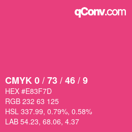 Color code: CMYK 0 / 73 / 46 / 9 | qconv.com