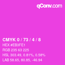 Color code: CMYK 0 / 73 / 4 / 8 | qconv.com