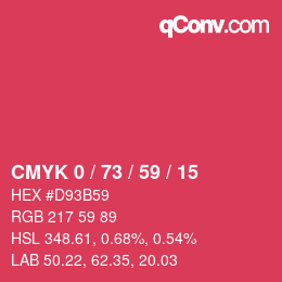 Color code: CMYK 0 / 73 / 59 / 15 | qconv.com