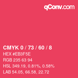 Color code: CMYK 0 / 73 / 60 / 8 | qconv.com