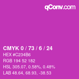 Color code: CMYK 0 / 73 / 6 / 24 | qconv.com