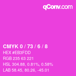 カラーコード: CMYK 0 / 73 / 6 / 8 | qconv.com