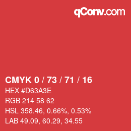 Color code: CMYK 0 / 73 / 71 / 16 | qconv.com