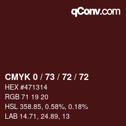 Color code: CMYK 0 / 73 / 72 / 72 | qconv.com