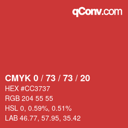 Color code: CMYK 0 / 73 / 73 / 20 | qconv.com