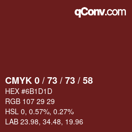 カラーコード: CMYK 0 / 73 / 73 / 58 | qconv.com