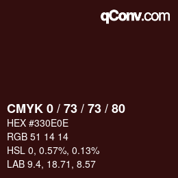 Color code: CMYK 0 / 73 / 73 / 80 | qconv.com