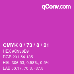 Color code: CMYK 0 / 73 / 8 / 21 | qconv.com